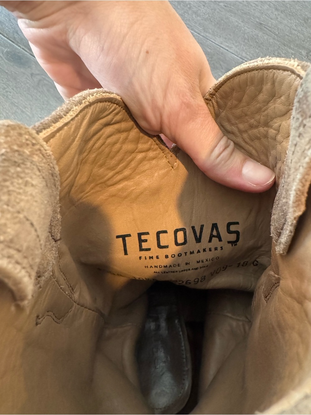 Tecovas Men's Light Tan Suede-Lined Western Boots